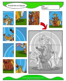 Puzzle Kes Yapıştır Çalışma Sayfaları